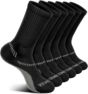 BULLIANT Compression Socks For Men 6 Pairs, Athletic Dress Socks for Men Running Sport Hiking Full Cushioned Sole