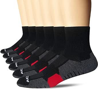 AKOENY Men's Ankle Athletic Cushioned Quarter Socks (6 Pack)