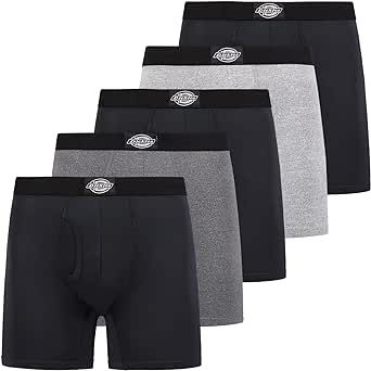 Dickies 5 Pack Mens Boxer Briefs With Pouch, Moisture Wicking Performance Underwear For Men