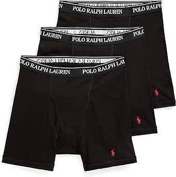 POLO RALPH LAUREN Mens Classic Fit Cotton Briefs, Trunks & Long Leg Available, 3-pack Boxer