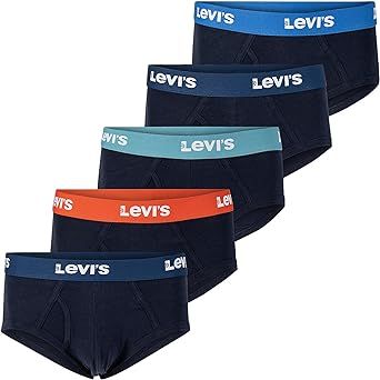 Levi's Mens Underwear Briefs 5 Pack Bikini Brief for Men, 100% Cotton