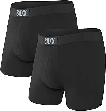 Saxx Men's Underwear – Vibe Super Soft Boxer Briefs with Built-in Pouch Support – Pack of 2