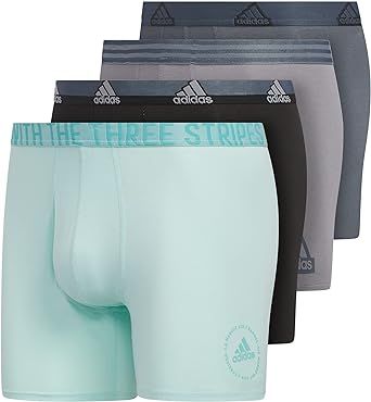 adidas Men's Stretch Cotton Boxer Brief Underwear (4-Pack)
