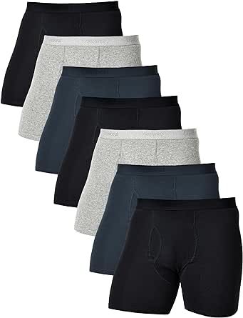 Comfneat Men's Boxer Briefs Stretchy Cotton Spandex Tag Free S-XXL Comfy Underwear