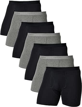 Comfneat Men's Boxer Briefs Stretchy Cotton Spandex Tag Free S-XXL Comfy Underwear