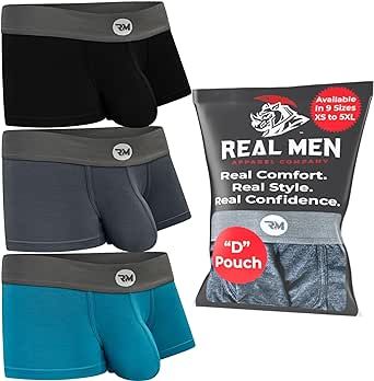 Real Men Bulge Enhancing Underwear 1 or 3 Pack 3-7 Inch, Ultra Soft Boxer Briefs Modal, Bulge Pouch Underwear