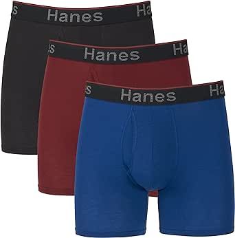 Hanes Total Support Pouch Men's Boxer Brief Underwear, Anti-Chafing, Multi-Pack (Reg Or Long Leg Available)