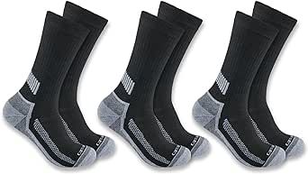 Carhartt mens Men's Force Performance Work Socks 3 Pair Pack
