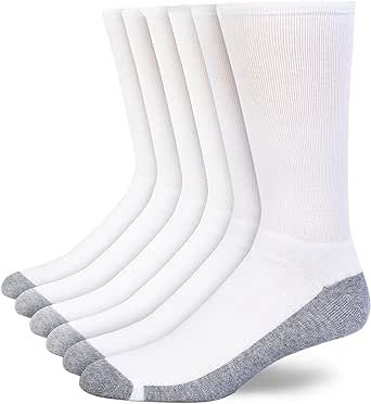 NevEND 6 Pairs Men's Women's Sport Athletic Cotton Socks Running Heavy Cushion Casual Crew Solid Socks