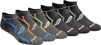 Saucony Men's Bolt RunDry Performance No-Show Multi-pack Socks