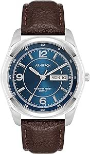 Armitron Men's Day/Date Easy To Read Leather Strap Watch, 20/1925